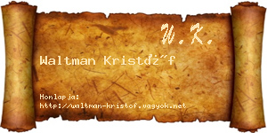 Waltman Kristóf névjegykártya
