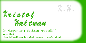 kristof waltman business card